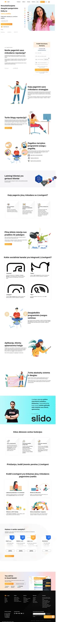 LiveAgent apjungia puikius internetinius pokalbius, bilietavimą ir automatizaciją. Pagerinkite savo rinkodarą su LiveAgent pagalbos tarnybos programine įranga.