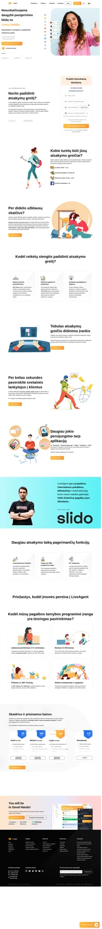 Naudodami LiveAgent, 26% pagerinkite savo atsakymo laiką. Jūsų klientai bus patenkinti, o pardavimai pradės augit. Išmeginkite LiveAgent jau šiandien.