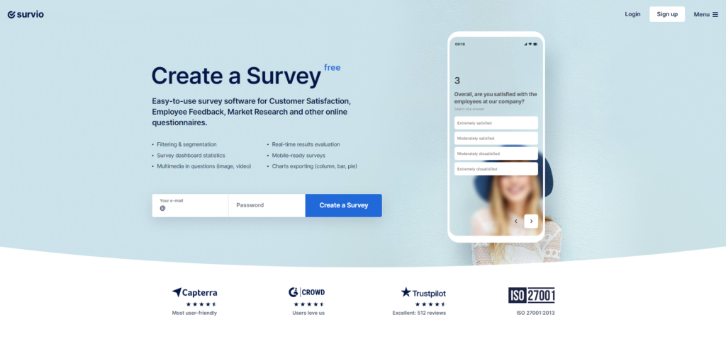 Survio pradinis puslapis