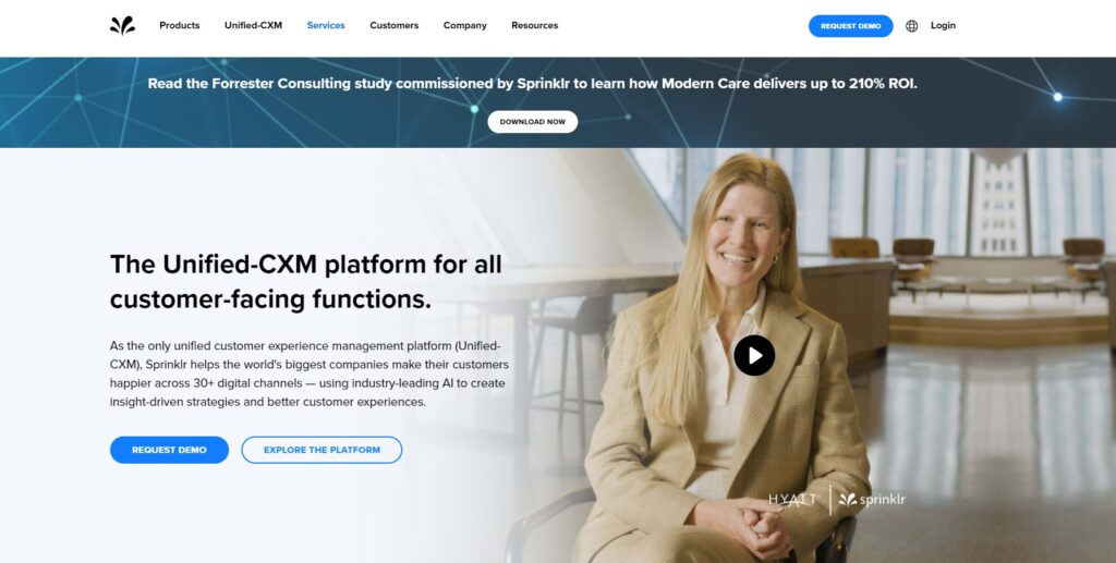 Sprinklr pradinis puslapis