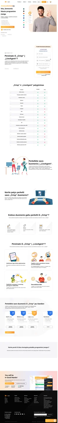 „LiveAgent“ yra pagalbos centro sprendimas, jungiantis kelis kanalus vienoje sąsajoje. Pereikite iš „Crisp“ į „LiveAgent“ ir mėgaukitės teikiamais pranašumais.
