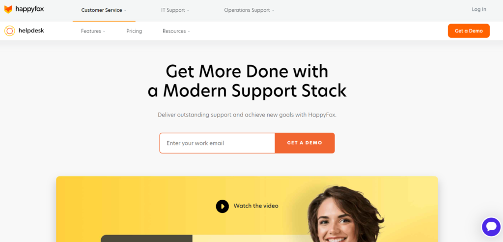 „HappyFox“ pradinis puslapis