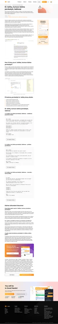 Sužinokite, kaip parašyti privalomus perskaityti pagrindinės informacijos el. laiškų šablonus, kuriuos reikia perduoti savo klientams ir darbuotojams.