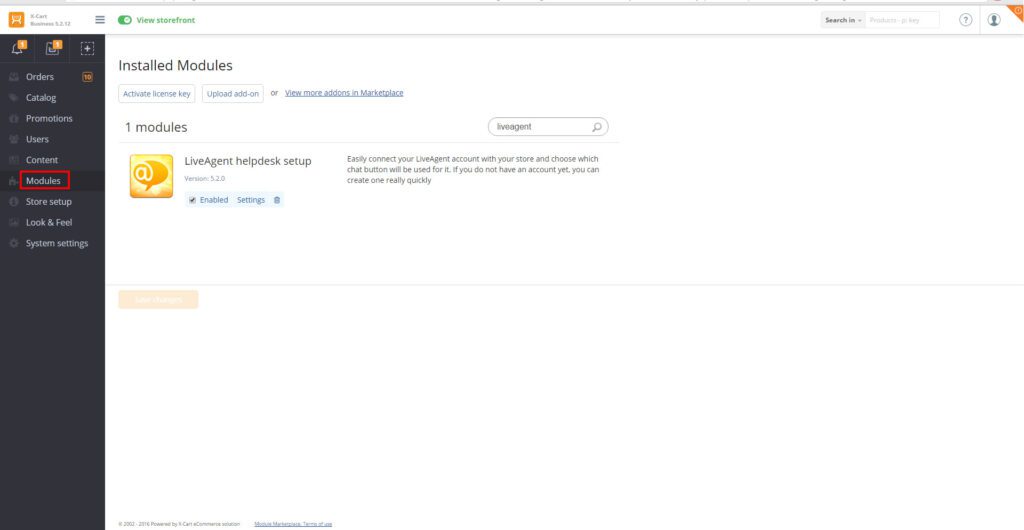 X-Cart LiveAgent integration