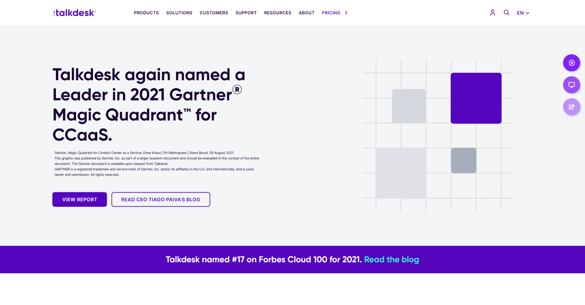 Talkdesk Call Center software homepage
