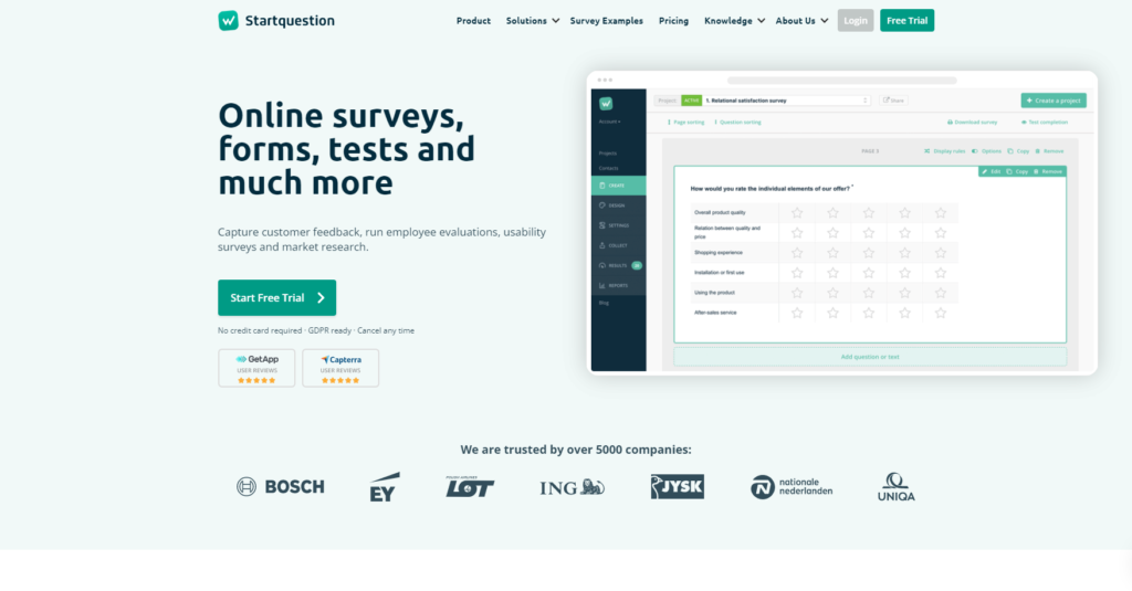 StartQuestion pradinis puslapis