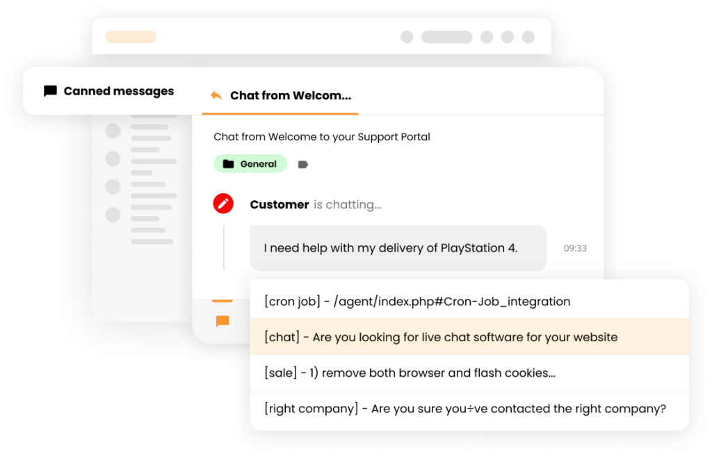LiveAgent's canned messages