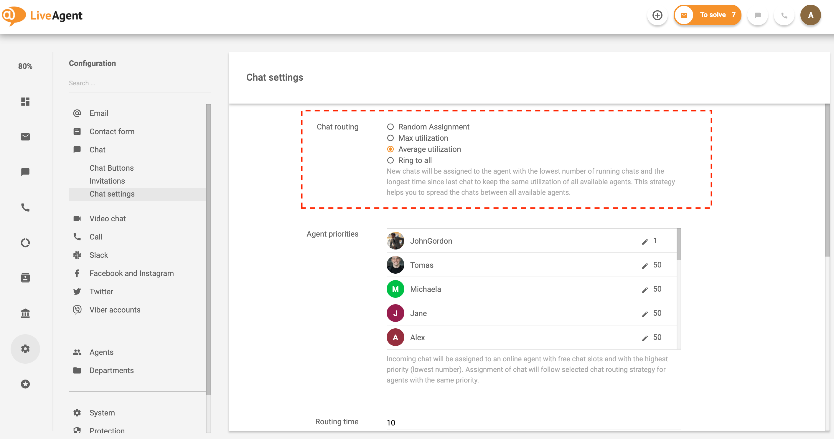 Automatizuotas bilietų paskirstymas pokalbių nukreipimas „LiveAgent“