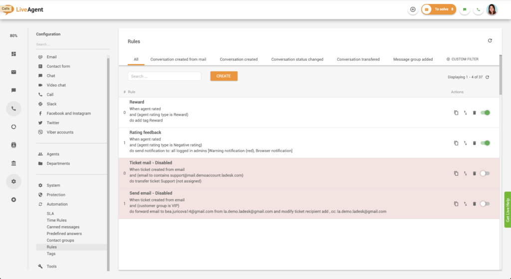 Automatizavimo taisyklės LA