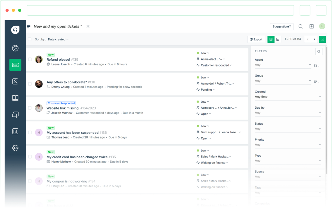 „FreshDesk“ atviri bilietai
