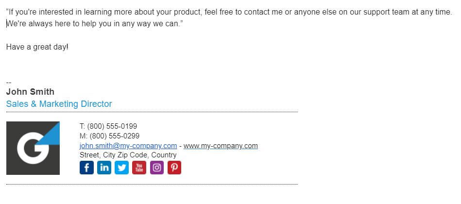 el. laiško parašas