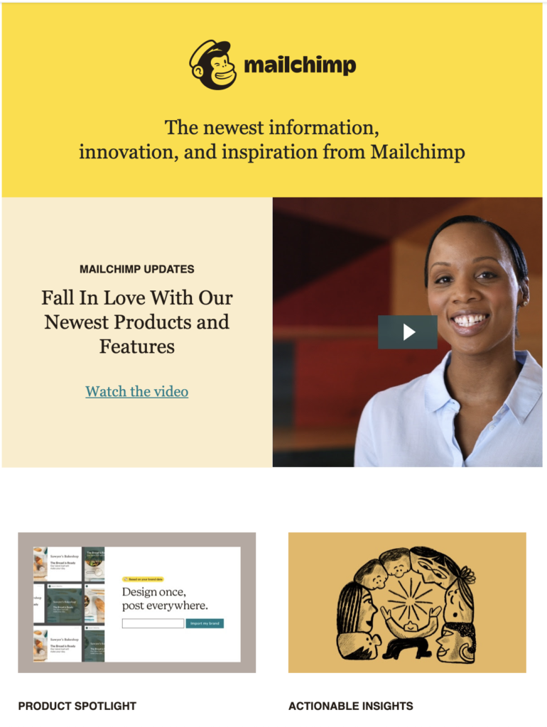 Naujas tinklaraščio įrašo šablonas iš „Mailchimp“