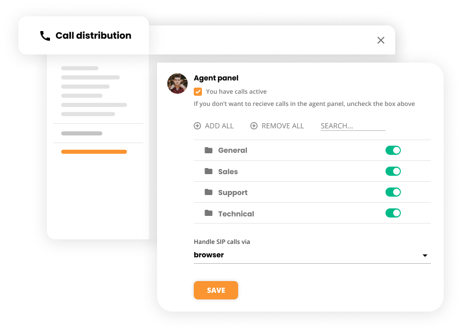 Skambučių paskirstymo nustatymai