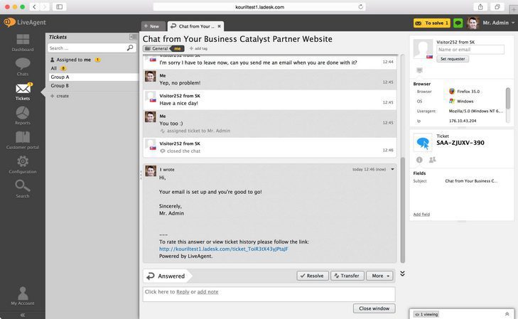 email_sent_liveagent email sent LiveAgent